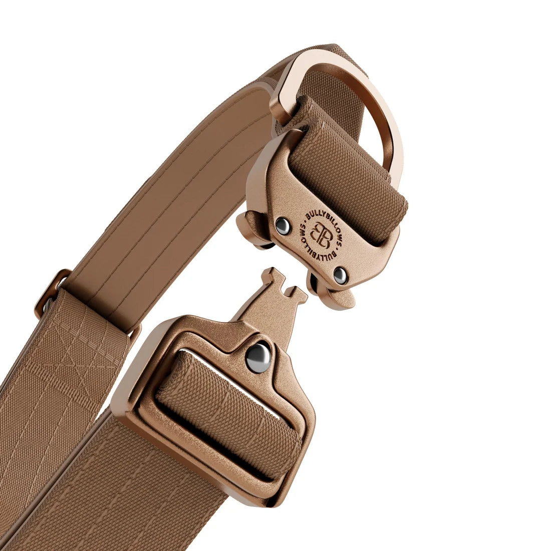 BullyBillows 4 cm Lighter Combat® Collar, TAN X TAN – Panta kahvalla ja turvalukolla