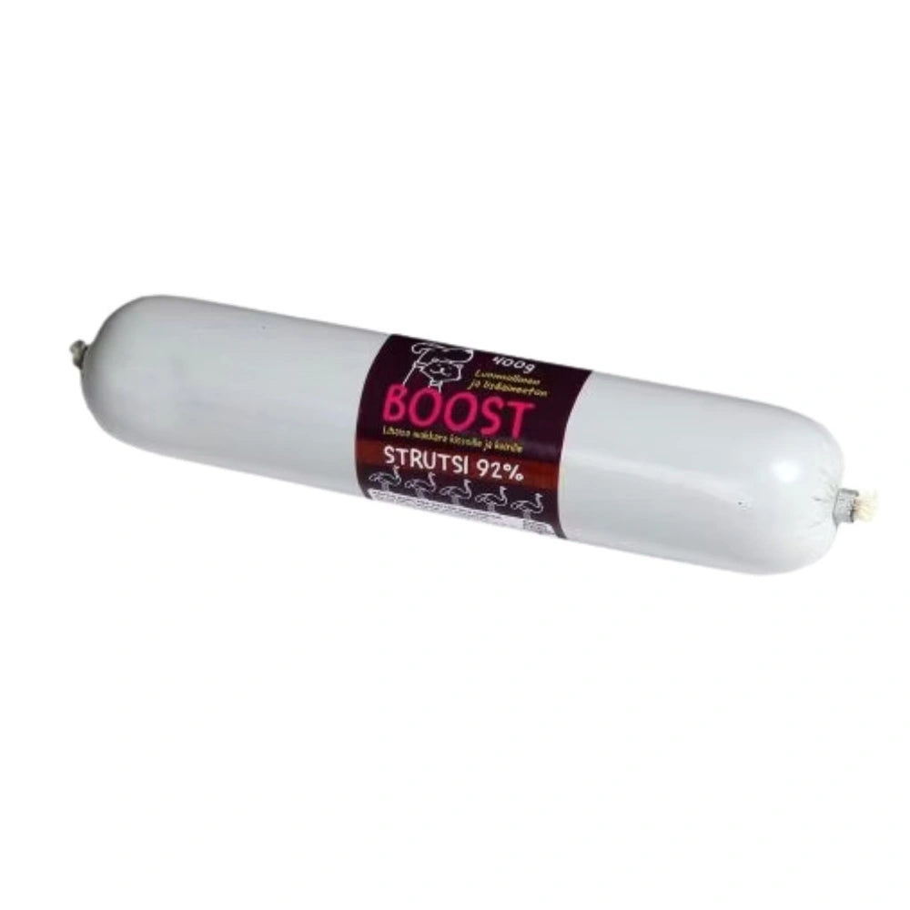 BOOST Lihaisa Koiranmakkara, Strutsi 400g