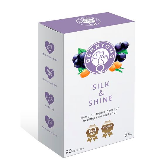 Marjaöljykapseli BerryOMG Silk & Shine iholle ja turkille 90 kpl