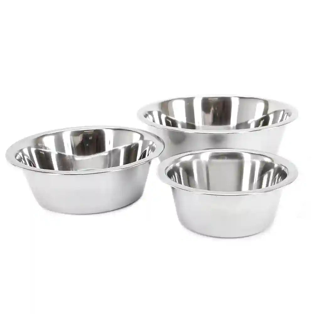 Perinteinen ja kestävä teräskuppi koiralle ruostumattomasta teräksestä.