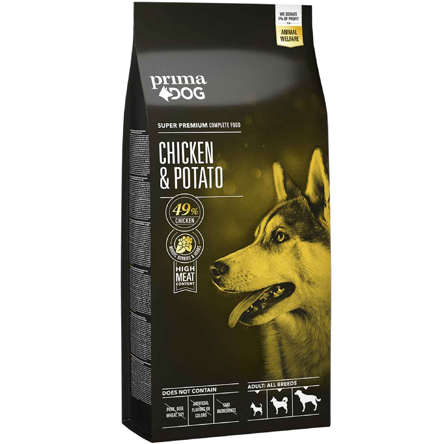 PrimaDog Adult All Breeds Kana-peruna 10 kg