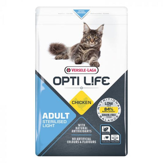 Steriloidun kissan viljaton light ruoka Opti Life 1kg