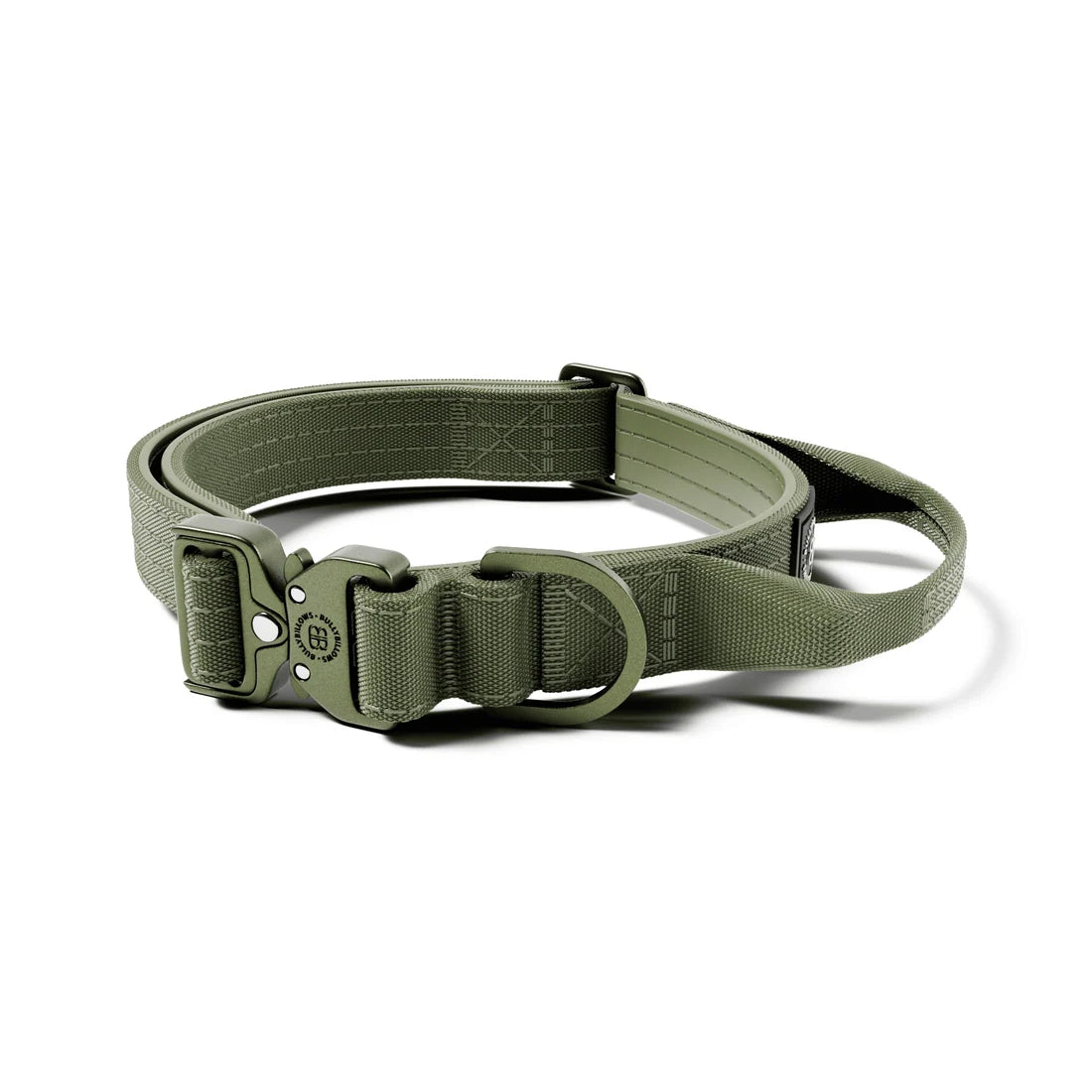 BullyBillows 2,5 cm Lighter Combat® Collar, KHAKI X KHAKI – Panta kahvalla ja turvalukolla