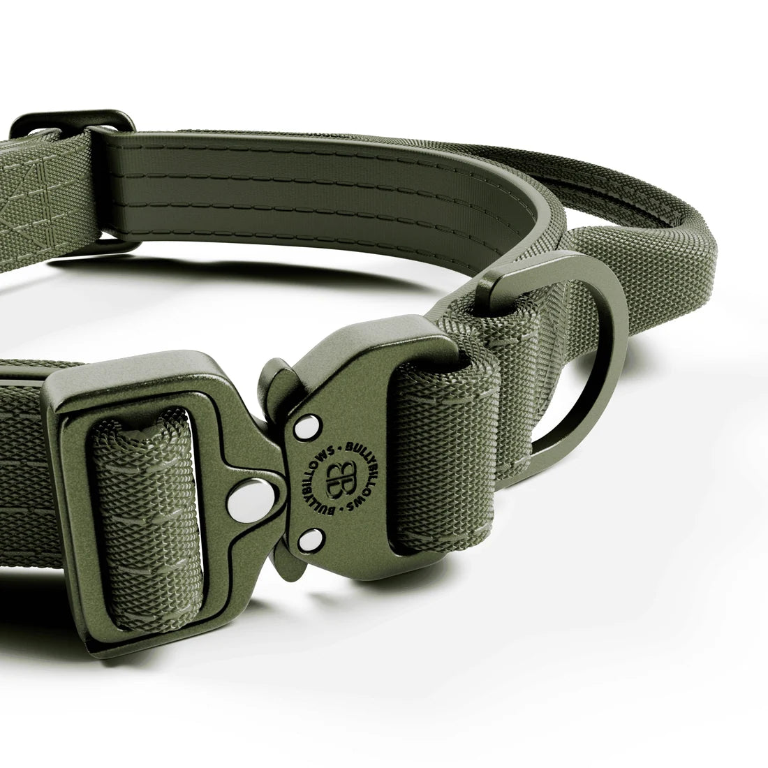 BullyBillows 2,5 cm Lighter Combat® Collar, KHAKI X KHAKI – Panta kahvalla ja turvalukolla