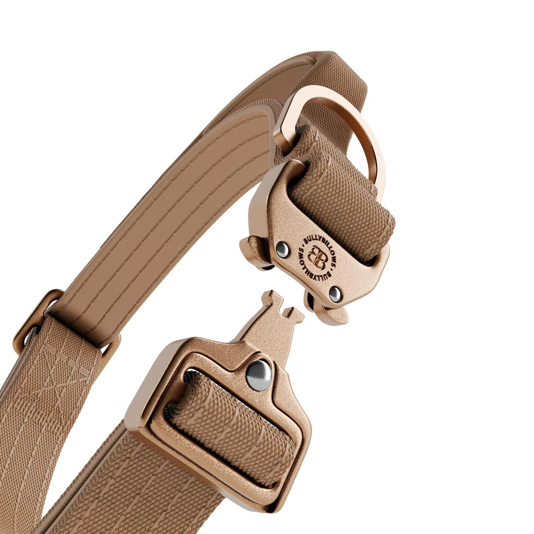BullyBillows 2,5 cm Lighter Combat® Collar, TAN X TAN – Panta kahvalla ja turvalukolla