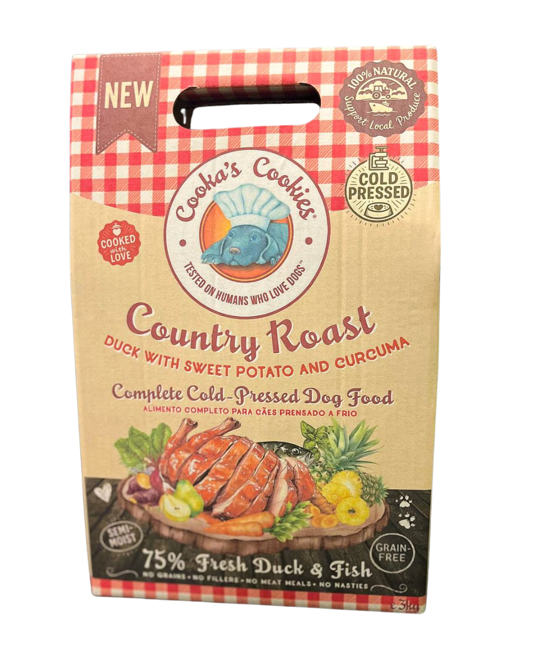 Cooka’s Cookies Country Roast – Kylmäpuristettu Täysravinto Ankka & Kala 3kg