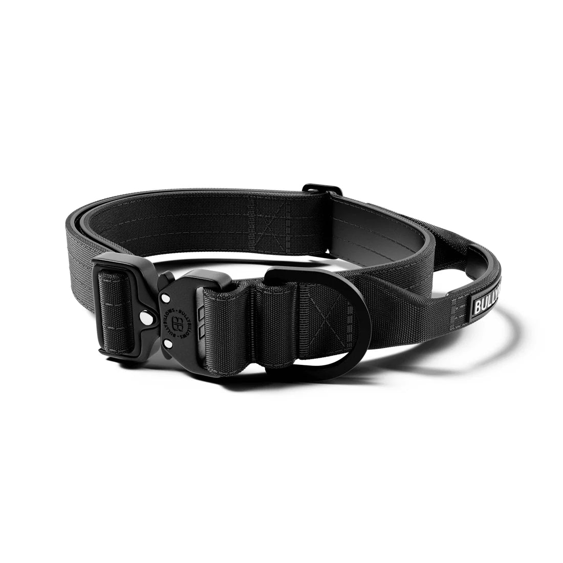 BullyBillows 4 cm Lighter Combat® Collar, BLACK X BLACK – Panta kahvalla ja turvalukolla