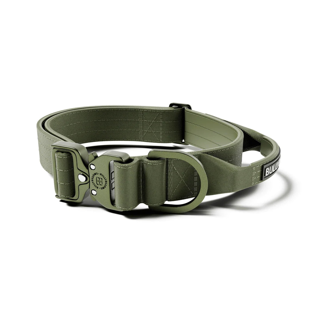 BullyBillows 4 cm Lighter Combat® Collar, KHAKI X KHAKI – Panta kahvalla ja turvalukolla