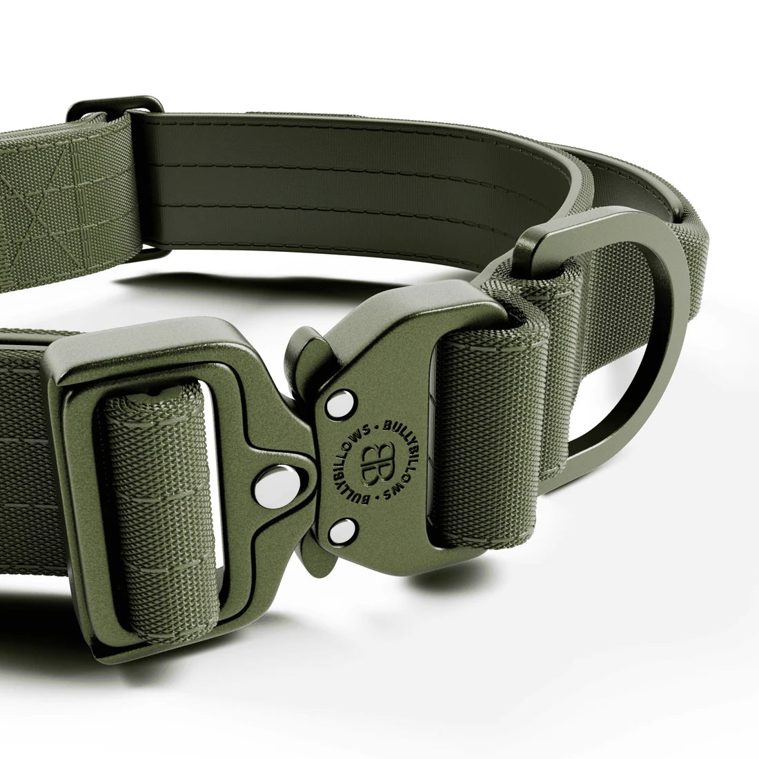 BullyBillows 4 cm Lighter Combat® Collar, KHAKI X KHAKI – Panta kahvalla ja turvalukolla