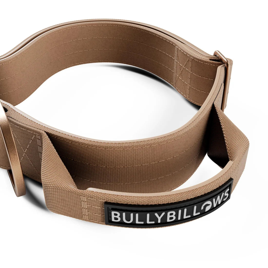 BullyBillows 4 cm Lighter Combat® Collar, TAN X TAN – Panta kahvalla ja turvalukolla