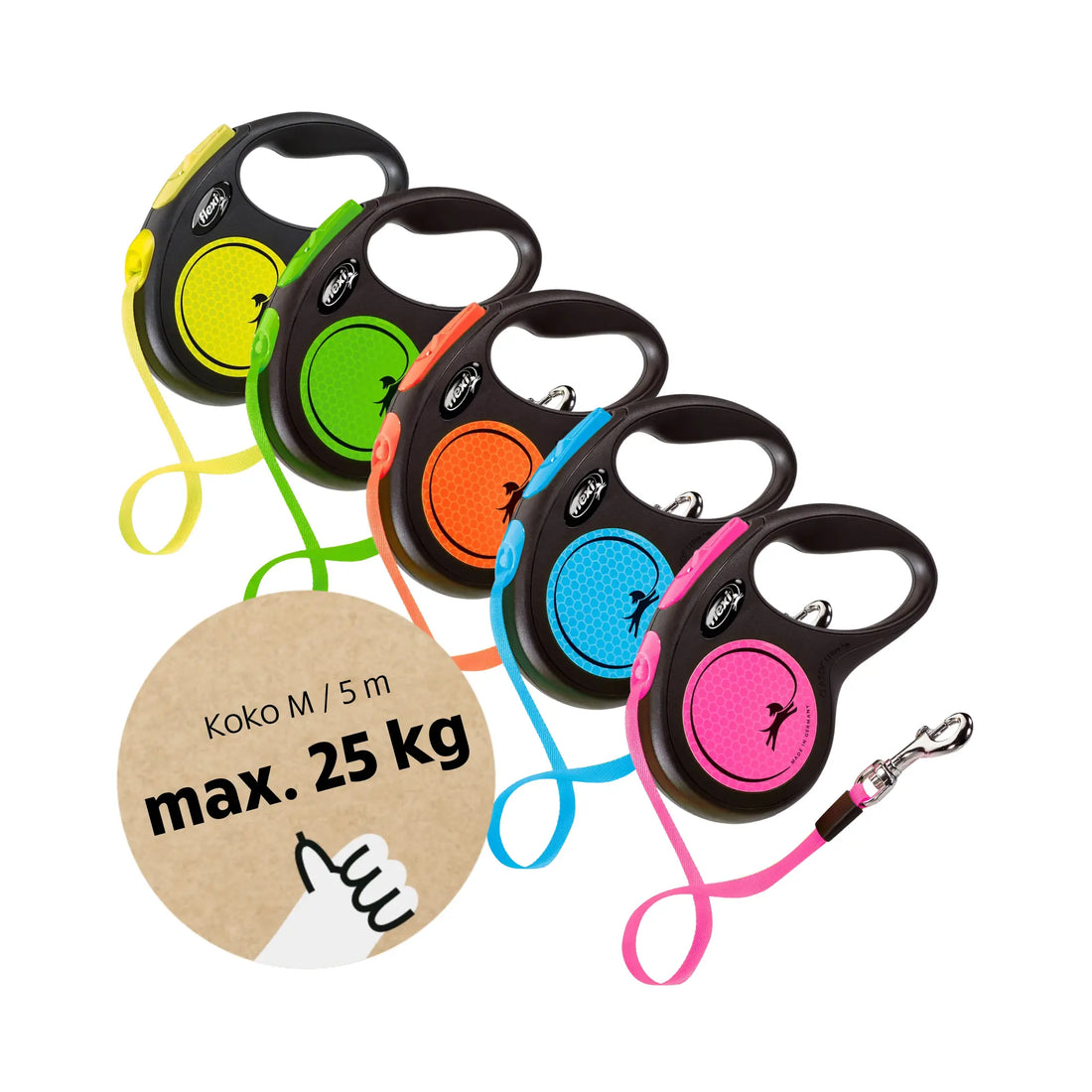 Flexi New Neon Tape M, 5 m / max. 25 kg
