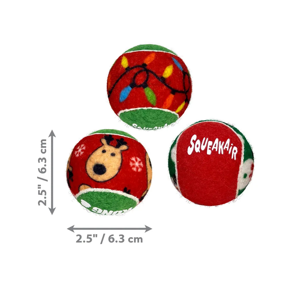 Kong Holiday Squeakair Ball 6-pack M