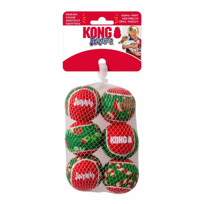 Kong Holiday Squeakair Ball 6-pack S
