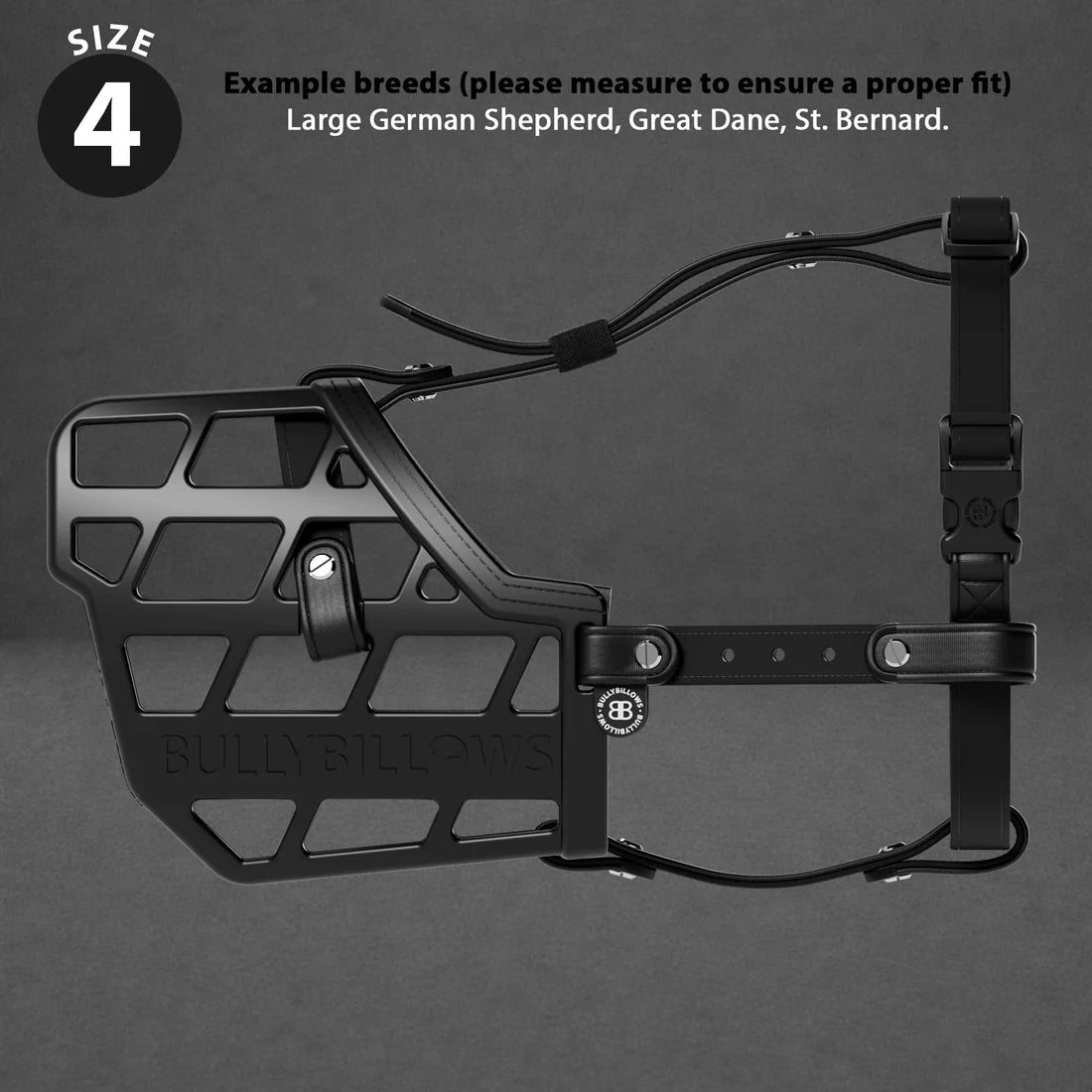 BullyBillows Premium Comfort Muzzle, BLACK – Kuonokoppa