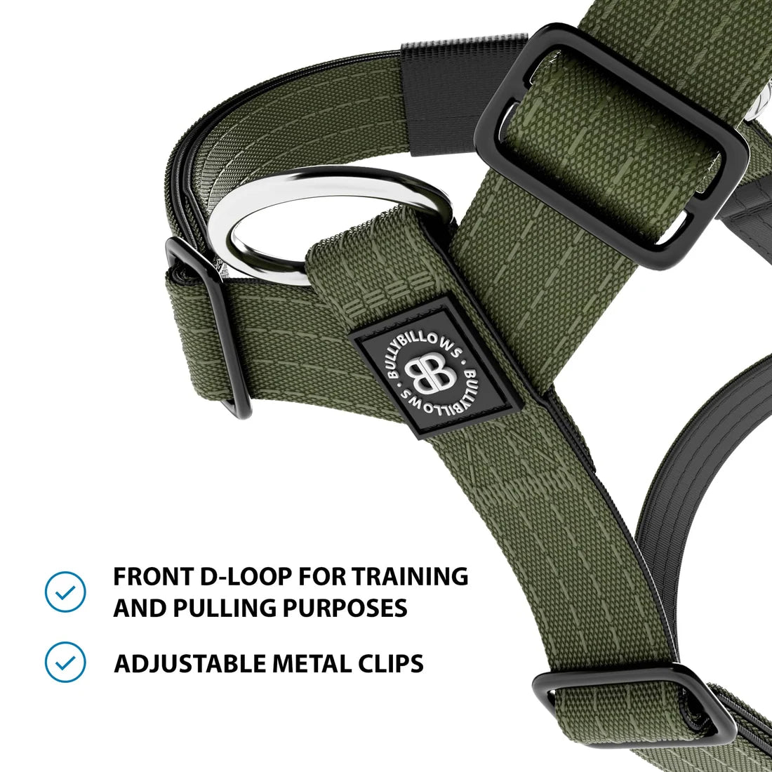 BullyBillows Anti-Pull TRI-Harness®, KHAKI – Koulutusvaljaat kaikille roduille