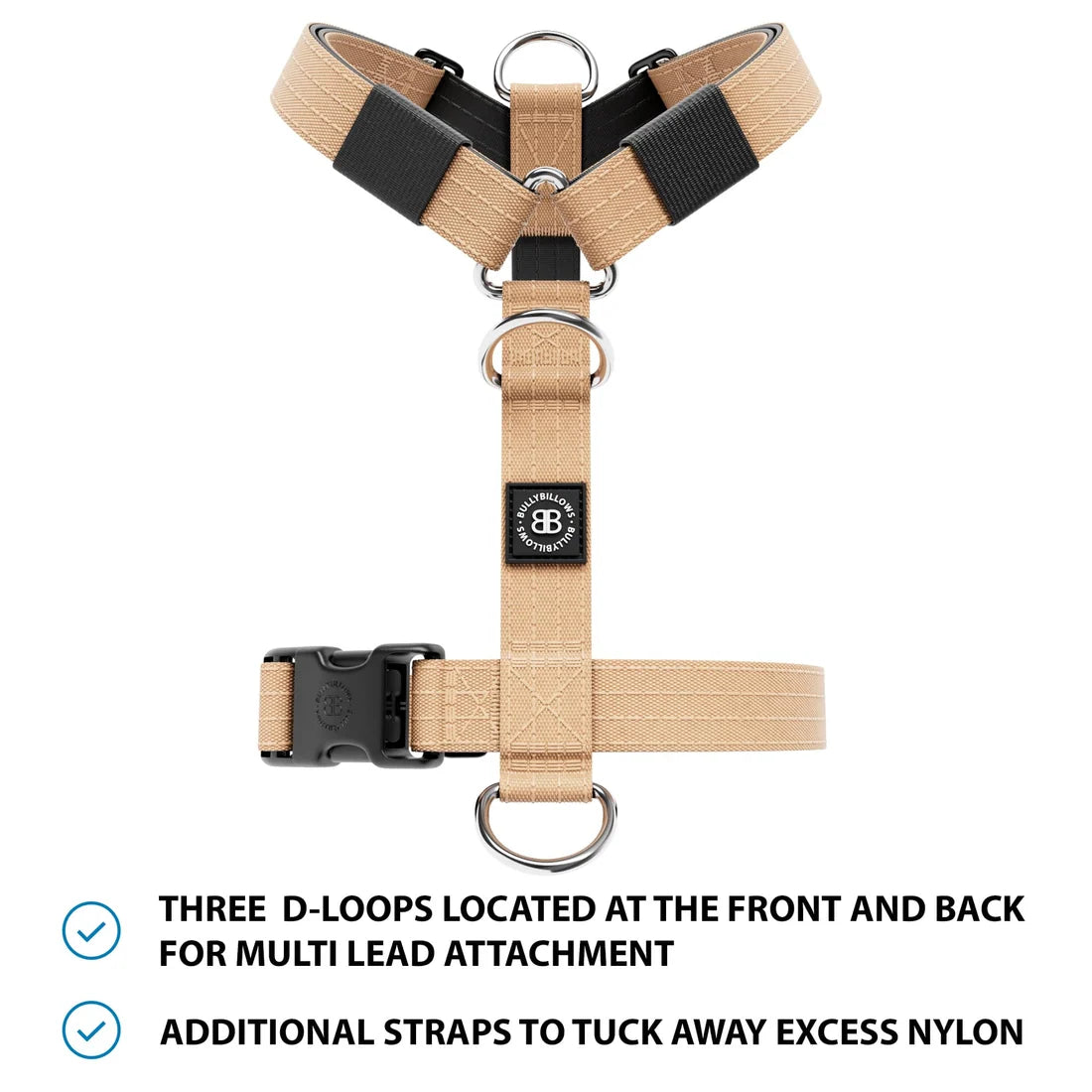 BullyBillows Anti-Pull TRI-Harness®, TAN – Koulutusvaljaat kaikille roduille