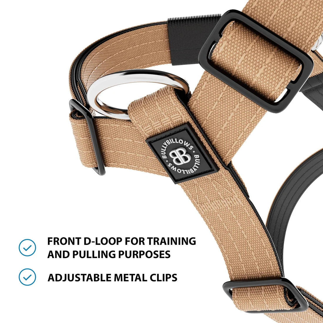 BullyBillows Anti-Pull TRI-Harness®, TAN – Koulutusvaljaat kaikille roduille