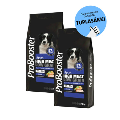 Tuplasäkkitarjous 2x12kg ProBooster Adult Sport Chicken