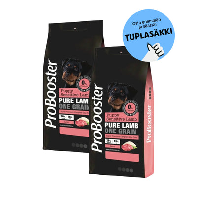 Tuplasäkkitarjous 2x12kg ProBooster Puppy Sensitive Lamb