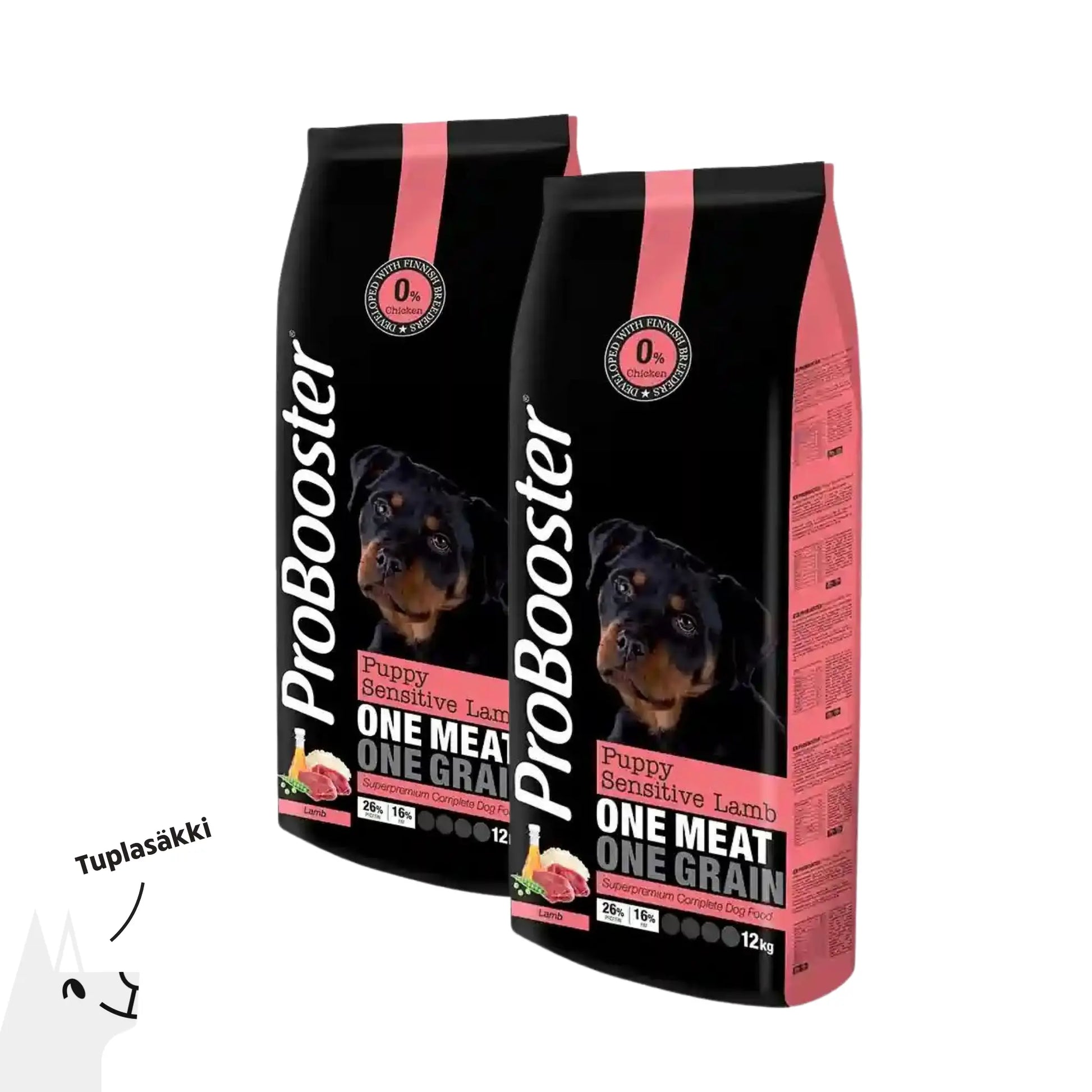 probooster puppy sensitive lamb tuplasakki