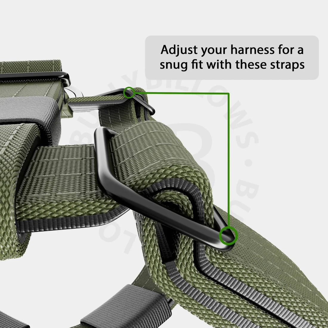 BullyBillows Anti-Pull TRI-Harness®, KHAKI – Koulutusvaljaat kaikille roduille