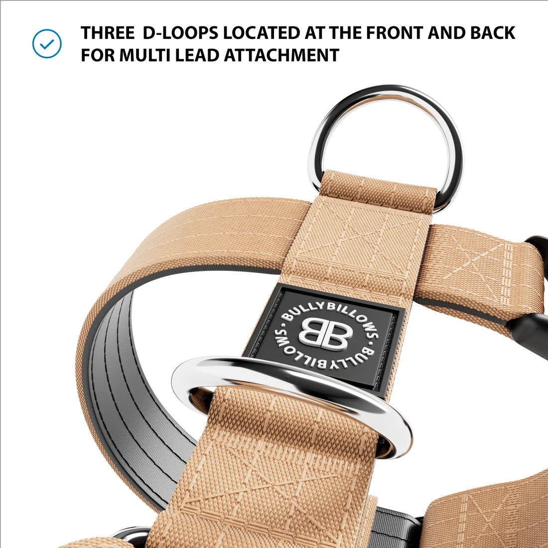 BullyBillows Anti-Pull TRI-Harness®, TAN – Koulutusvaljaat kaikille roduille