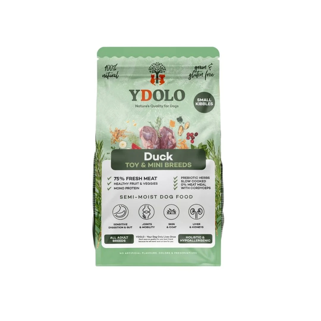 YDOLO Healthy & Pure Duck MINI – Puolikostea koiranruoka