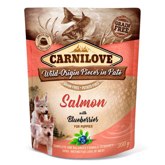 Carnilove Koiranpennun märkäruokapatee, Lohi & mustikka, 300 g