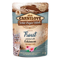 Carnilove Kissan märkäruoka fileinä kastikkeessa, Taimen & punahattu, 85 g