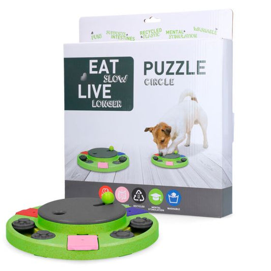 Eat Slow Live Longer Koiran aktivointipeli Puzzle, Circle