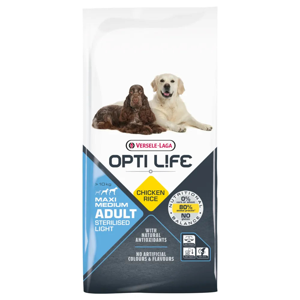 Opti Life Adult Sterilised / Light Medium & Maxi 12,5 kg