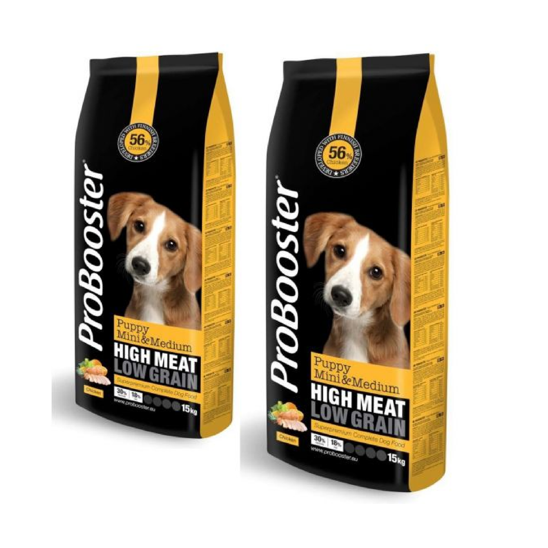 TUPLASÄKKI Probooster Puppy Mini/Medium Chicken 15kg x 2kpl