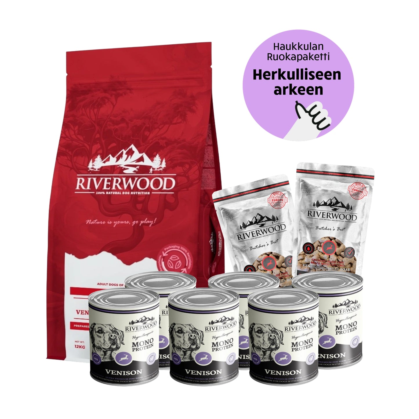 Riverwood Adult Poro, Peura ja Villisika - Tassukaverin Arkipaketti