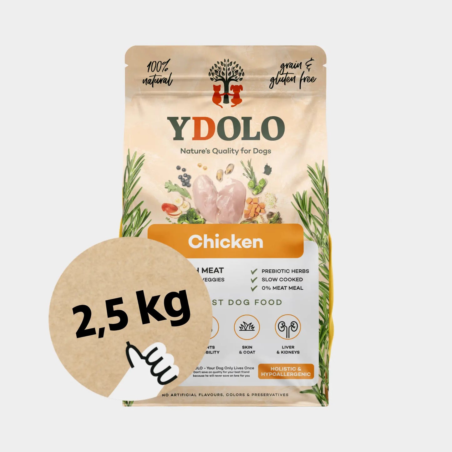ydolo healthy pure chicken koiranruoka 2,5kg