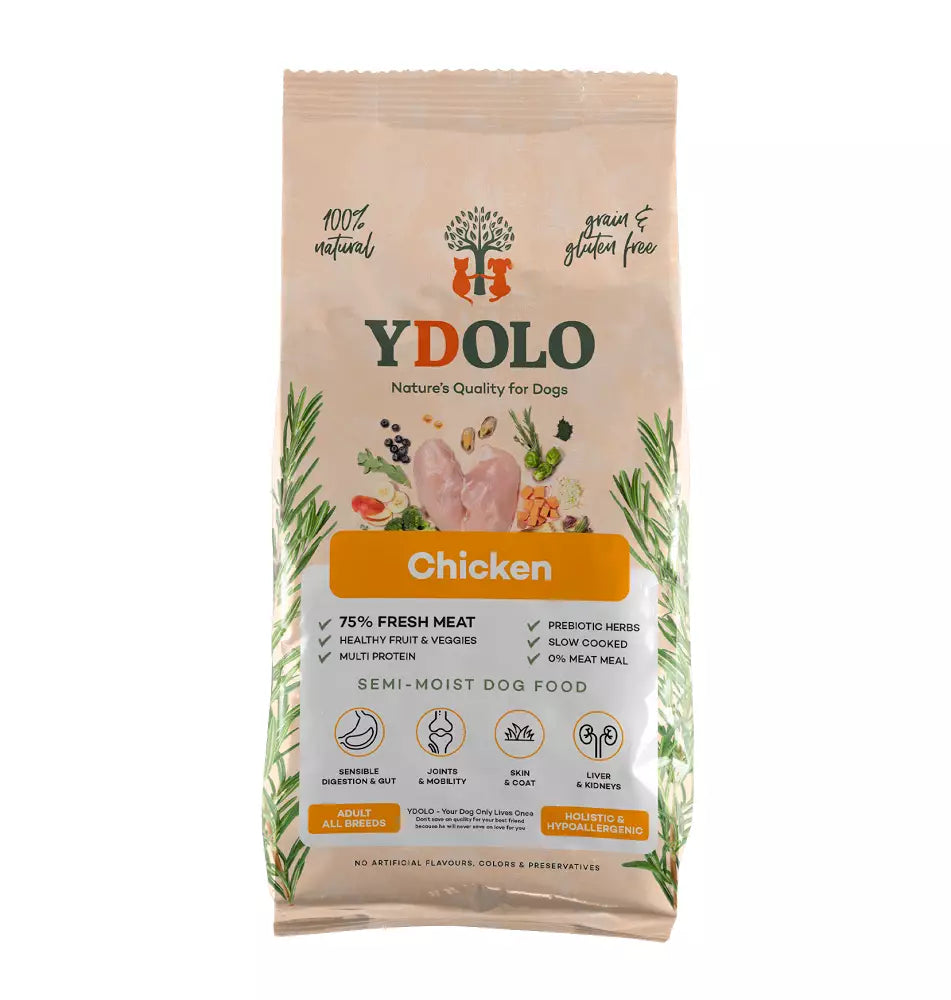 YDOLO Healthy & Pure Chicken - Puolikostea koiranruoka