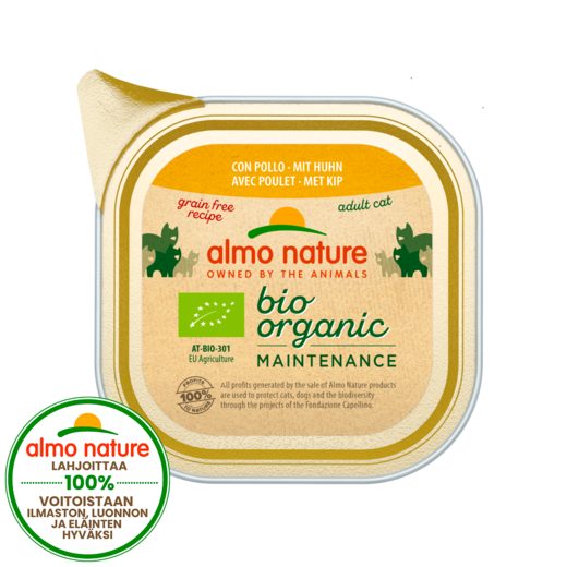 Kissan märkäruoka ALMO nature BIO ORGANIC CAT KANA 85 G