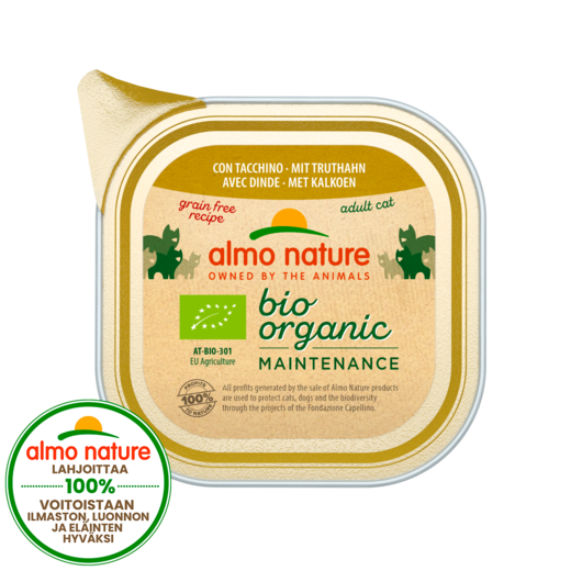 Kissan märkäruoka ALMO nature BIO ORGANIC CAT KALKKUNA 85 G